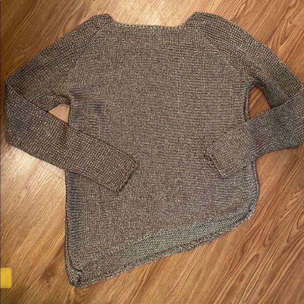 Zara Knit Gold Asymmetrical Sweater sz S - Picture 4 of 6